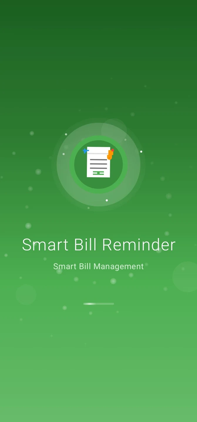 Smart Bill Reminder app interface